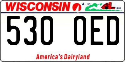 WI license plate 530OED