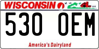 WI license plate 530OEM