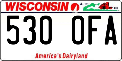 WI license plate 530OFA