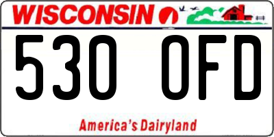 WI license plate 530OFD
