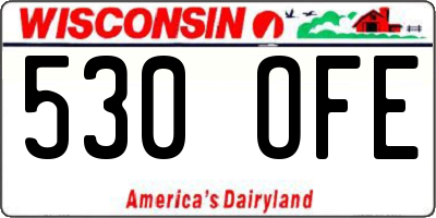 WI license plate 530OFE