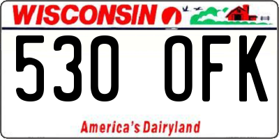 WI license plate 530OFK