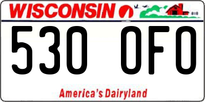 WI license plate 530OFO