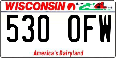WI license plate 530OFW