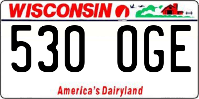 WI license plate 530OGE