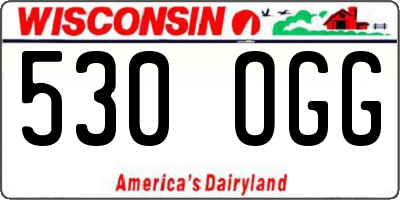 WI license plate 530OGG