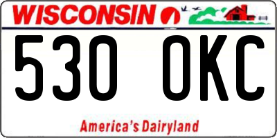 WI license plate 530OKC