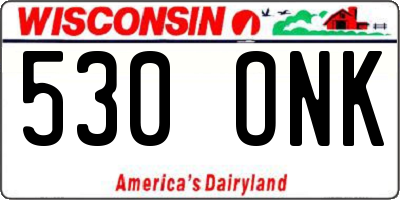 WI license plate 530ONK