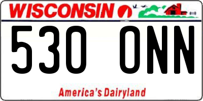 WI license plate 530ONN