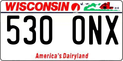 WI license plate 530ONX