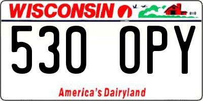 WI license plate 530OPY