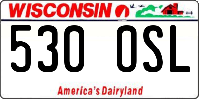 WI license plate 530OSL