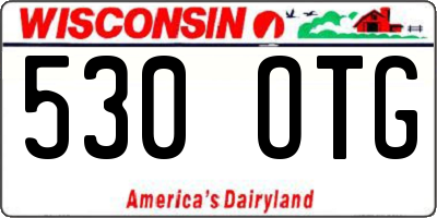 WI license plate 530OTG
