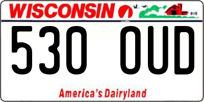 WI license plate 530OUD