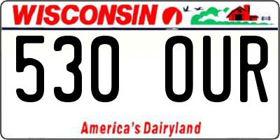 WI license plate 530OUR