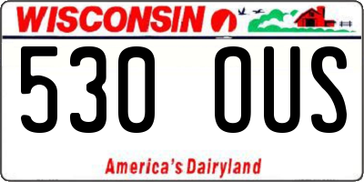 WI license plate 530OUS