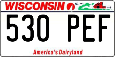 WI license plate 530PEF