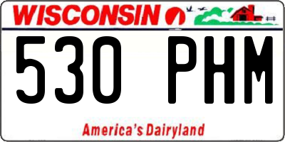 WI license plate 530PHM