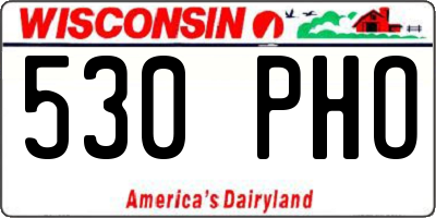 WI license plate 530PHO