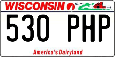 WI license plate 530PHP