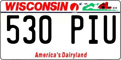 WI license plate 530PIU