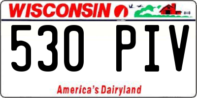 WI license plate 530PIV