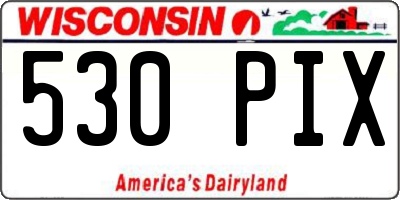 WI license plate 530PIX