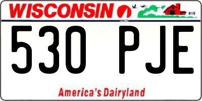 WI license plate 530PJE
