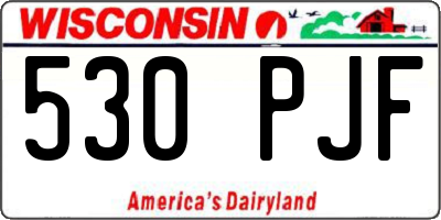 WI license plate 530PJF