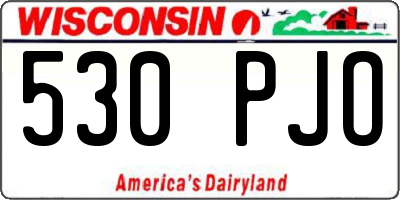 WI license plate 530PJO