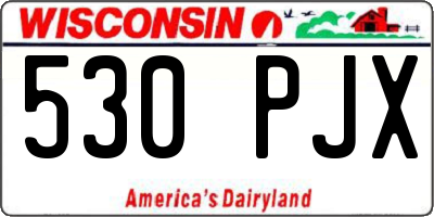 WI license plate 530PJX