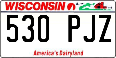 WI license plate 530PJZ