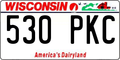 WI license plate 530PKC