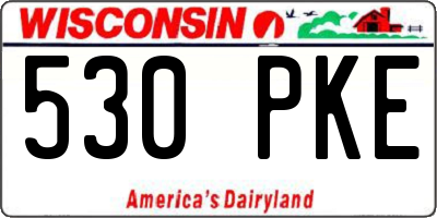 WI license plate 530PKE