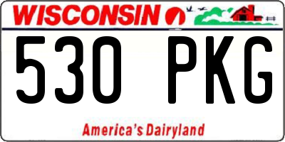 WI license plate 530PKG