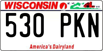 WI license plate 530PKN
