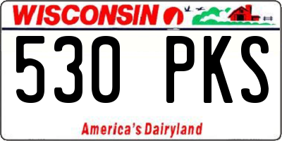 WI license plate 530PKS