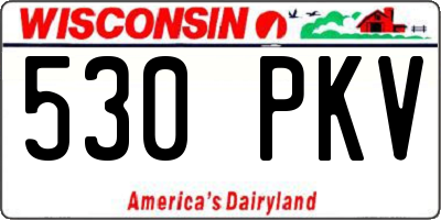 WI license plate 530PKV