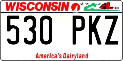 WI license plate 530PKZ