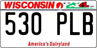 WI license plate 530PLB