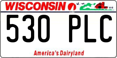 WI license plate 530PLC