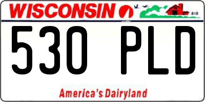 WI license plate 530PLD