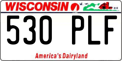 WI license plate 530PLF