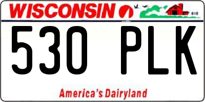 WI license plate 530PLK