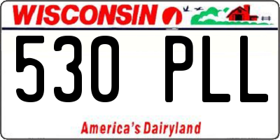 WI license plate 530PLL