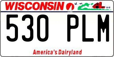 WI license plate 530PLM