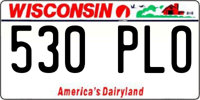 WI license plate 530PLO