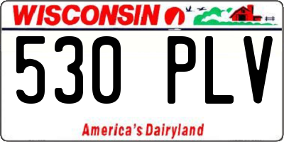 WI license plate 530PLV