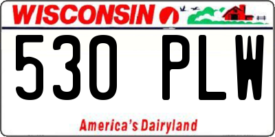 WI license plate 530PLW