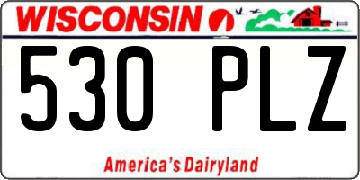 WI license plate 530PLZ